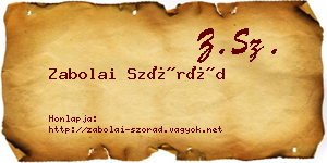 Zabolai Szórád névjegykártya